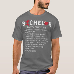Bachelor Supplies Party Checklist Groom GroomsmenT T Shirt