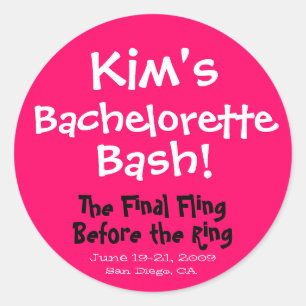 Bachelorette Bash Sticker Runt Klistermärke