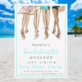 Bachelorette Beach Babes Party Destination Inbjudningar