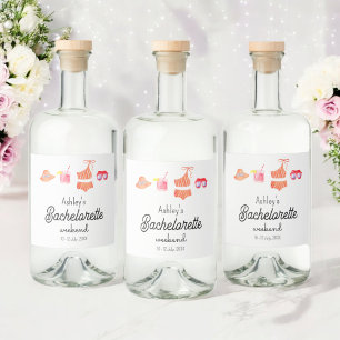 Bachelorette Beach Bikini Helg Spritflaskor Etikett
