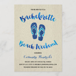 Bachelorette Beach Helg med Blue Faux Glitter Inbjudningar