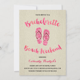 Bachelorette Beach Helg med Rosa Faux Glitter Inbjudningar