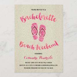 Bachelorette Beach Helg med Rosa Faux Glitter Inbjudningar