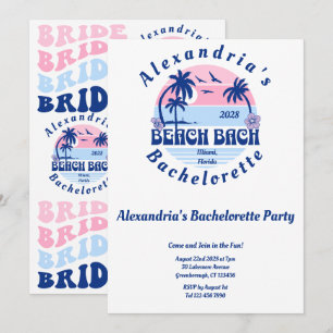 Bachelorette Beach Party Vågigt Retro Inbjudningar