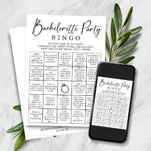 Bachelorette Bingo Party-spelkort Inbjudningar