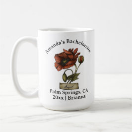 Bachelorette Birth Month Flower August Poppy Kaffemugg
