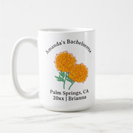 Bachelorette Birth Month Flower oktober Marigold Kaffemugg