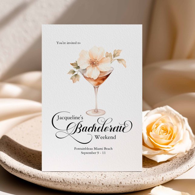 Bachelorette Blommigt Cocktail Travel Destination Inbjudningar (Skapare uppladdad)