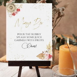 Bachelorette Boho Cocktail Gilded Mimosa Pub Sign Poster