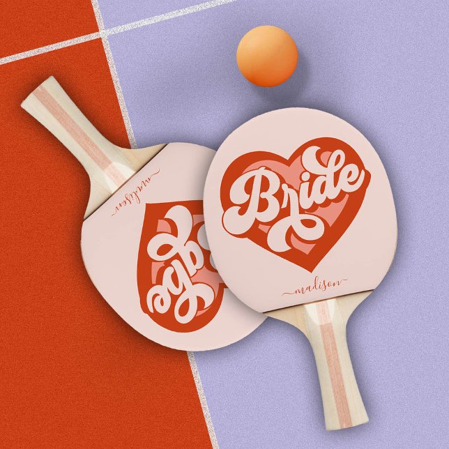 Bachelorette Bride Babe Tribe Squad Heart Pingisracket (Skapare uppladdad)