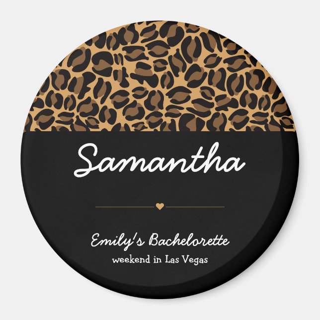 Bachelorette Bride Boujee Trendig Leopard Print Magnet (Framsidan)