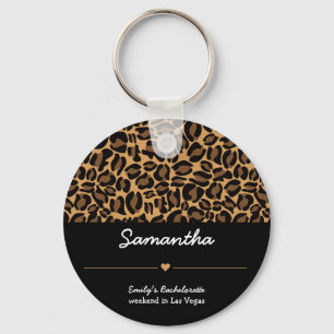 Bachelorette Bride Boujee Trendig Leopard Print Nyckelring