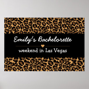 Bachelorette Bride Boujee Trendig Leopard Print Poster