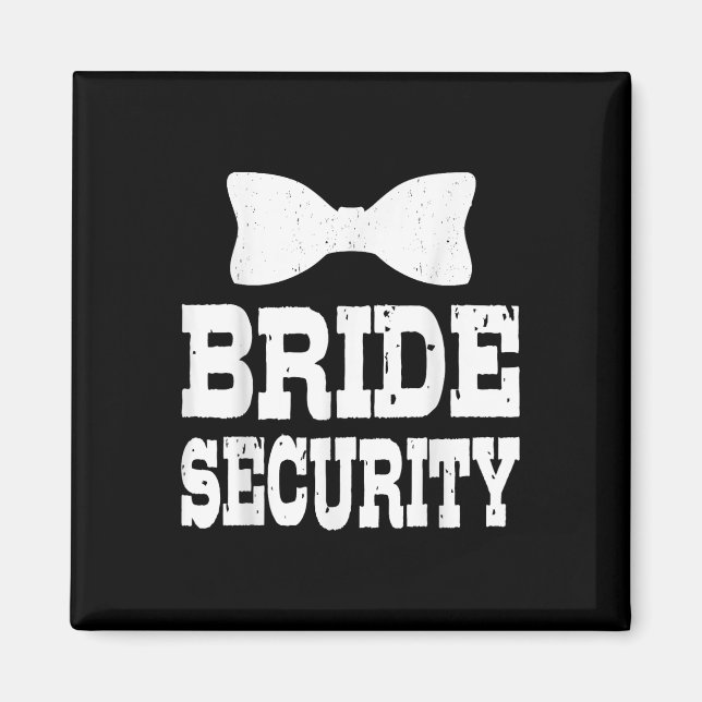 Bachelorette Bride Security Funny Kids Bröllop Par Magnet (Framsidan)