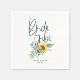 Bachelorette Bride Tribe Sunblomma Bröllop Pappersservett