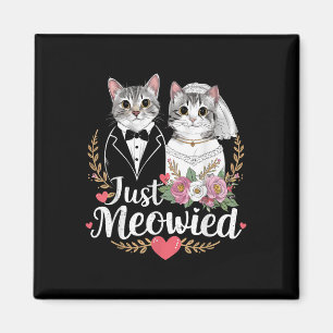Bachelorette Bröllopsfest Bride Groom Cats Just M Magnet