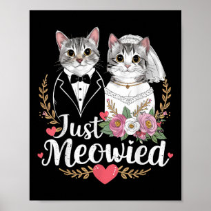Bachelorette Bröllopsfest Bride Groom Cats Just M Poster