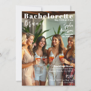 Bachelorette Brunch Magazine Cover Inbjudningar