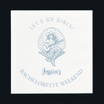 Bachelorette cowgirl strachbach pappersservett<br><div class="desc">Bachelorette helg party,  personlig med ditt namn,  med en kvinna i ett kustnära cowgirl-tema. Underbar för din bachelorette på stranden.</div>