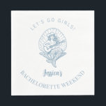 Bachelorette cowgirl strachbach pappersservett<br><div class="desc">Bachelorette helg party,  personlig med ditt namn,  med en kvinna i ett kustnära cowgirl-tema. Underbar för din bachelorette på stranden.</div>