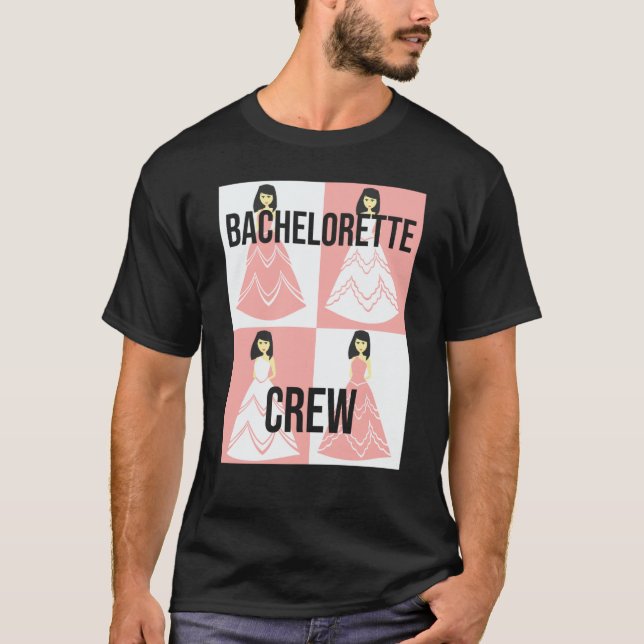Bachelorette Crew bride evening bechlorette party  T Shirt (Framsida)