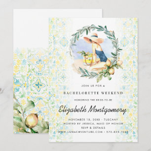 Bachelorette Destination Mediterranean Citrus Inbjudningar