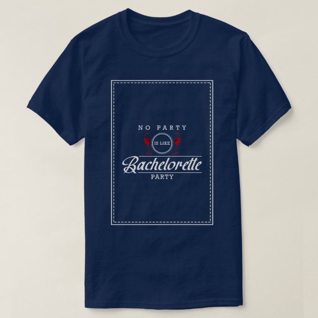 Bachelorette-fest med Glass av Red vin T Shirt (Design framsida)