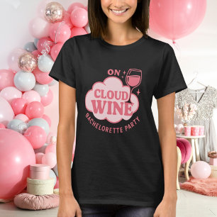 Bachelorette-fest på molnet vin rosa t shirt