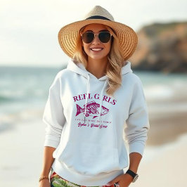 Bachelorette-Fisherman Stil Reel Girls-Vin Färg T Shirt