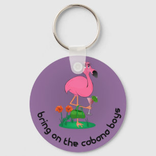 Bachelorette Flamingo/Cabana Boys Keychain Nyckelring
