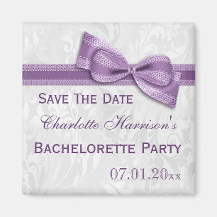 Bachelorette för vitdamast- & Fauxpilbåge spara Magnet