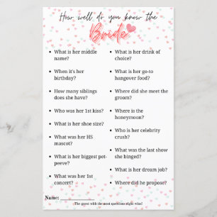 Bachelorette Game "Hur bra känner du till bruden?"