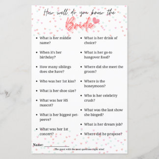 Bachelorette Game "Hur bra känner du till bruden?"