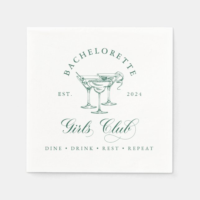 Bachelorette Girl's Club Party Napkin Pappersservett (Framsidan)