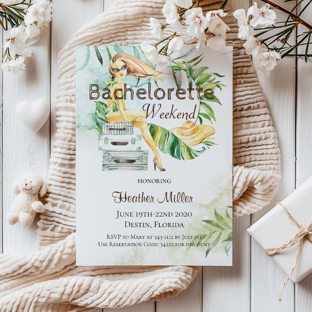 Bachelorette Girls Helg Tropical Inbjudningar (Skapare uppladdad)