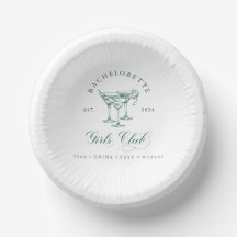 Bachelorette Girl's Klubb Round Papper Plate