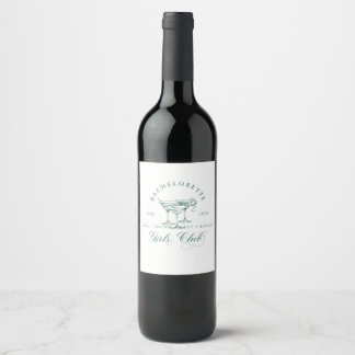 Bachelorette Girl's Klubb Vin Label Vinflaska Etikett