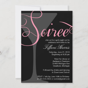 Bachelorette Girls Night Out Soiree-inbjudan Inbjudningar