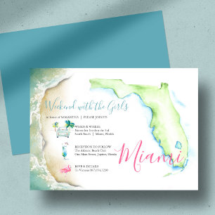 Bachelorette Girls Resa Watercolor Illustrated Inbjudningar