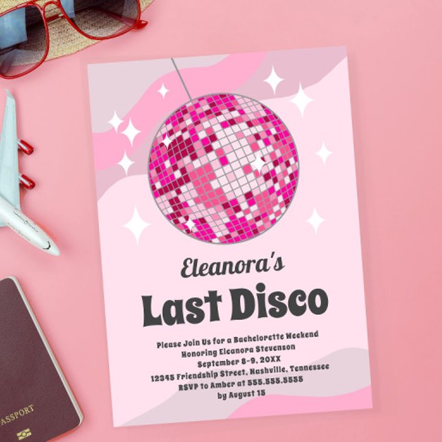 Bachelorette Groovy Last Disco Inbjudan, Disco Bol Inbjudningar (Skapare uppladdad)