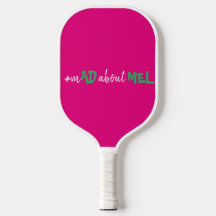 Bachelorette Hashtag Pickleball Paddle Rosa Grönt