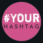 Bachelorette Hashtag Rosa Black White Sticker Runt Klistermärke<br><div class="desc">Bachelorette Hashtag Rosa Black White Sticker</div>