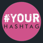 Bachelorette Hashtag Rosa Black White Sticker Runt Klistermärke<br><div class="desc">Bachelorette Hashtag Rosa Black White Sticker</div>