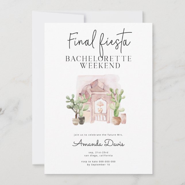 Bachelorette Helg final Fiesta Desert Western  Inbjudningar (Framsida)