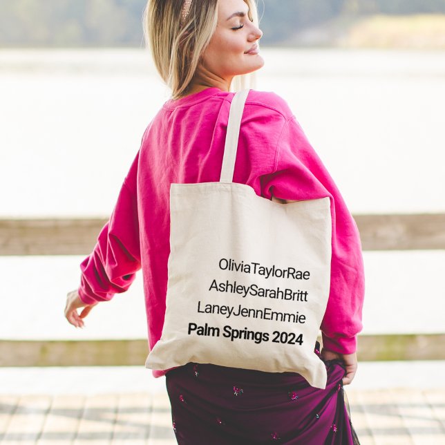 Bachelorette Helg Girls Resa Multi Namn Tygkasse (Skapare uppladdad)