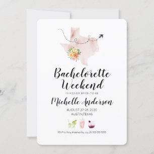 Bachelorette Helg i Austin Texas-inbjudan Inbjudningar