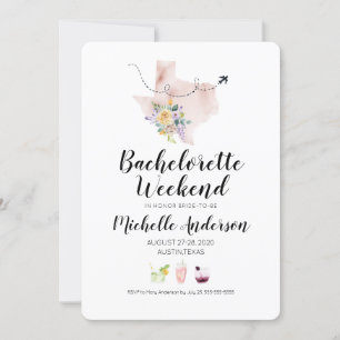Bachelorette Helg i Austin Texas-inbjudan Inbjudningar