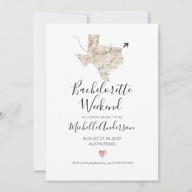 Bachelorette Helg i Austin Texas-inbjudan Inbjudningar (Framsida)