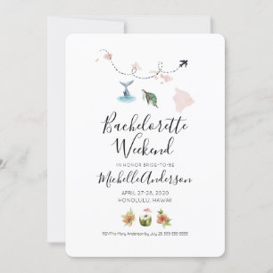 Bachelorette Helg i Honolulu Hawaii-inbjudan Inbjudningar