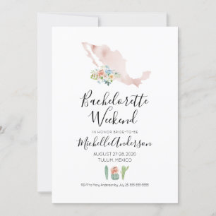 Bachelorette Helg i Mexiko-inbjudan Inbjudningar